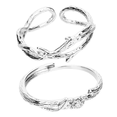 BESPORTBLE 2 Stück Einstellbare Rosen Dorn Paarringe für Damen und Herren Verstellbare Couples Jewelry Romantisches Valentinstagsgeschenk Promise Ringe Teiliges von BESPORTBLE