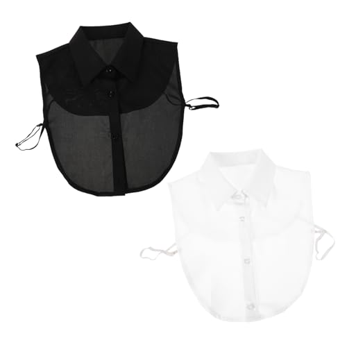 BESPORTBLE 2 Stück Abnehmbarer Dicky Kragen Falscher Hemdkragen Spitzendesign Polyester Modischer Kragen für Damen Vielseitig für Anlässe und Büro Outfits von BESPORTBLE