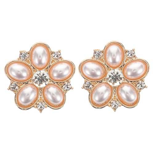 BESPORTBLE 2 Stück Faux Perlen Strassblumen Knopf Abdeckungen für Damen Dekorative Hemd und Manschettenknöpfe Hochzeits Accessoires für Formelle Anlässe von BESPORTBLE