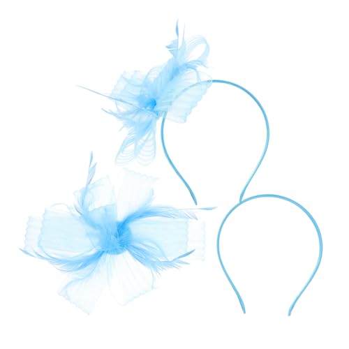 BESPORTBLE 2 Stück Frauen mit Netz und Haarreifen Brautkopfschmuck für Hochzeiten Teepartys und Cocktail Events Blau von BESPORTBLE