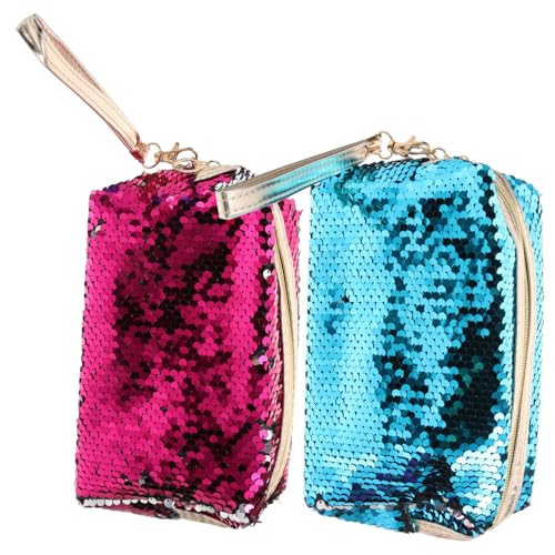 BESPORTBLE 2 Stück Glitzer Geldbörse für Kleine Kosmetiktasche für Damen für Schule Shopping Freizeit Zufällige Zufällige Farbe von BESPORTBLE