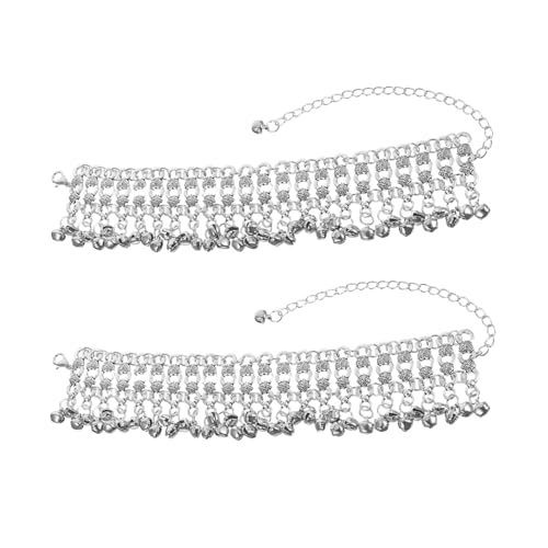 BESPORTBLE 2 Stück Glocken Fußkettchen Verstellbar Mehrlagig mit Glöckchen Boho Fußkette Schmuck für Bauchtanz Strand Alltag Robust und Komfortabel von BESPORTBLE