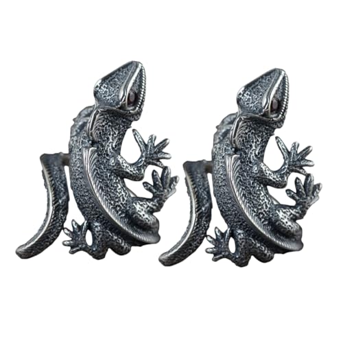 BESPORTBLE 2 Stück Gothic Lizard Ring Plated Animal Statement Schmuck für Frauen Retro Design Einzigartiger Offener Reptil Ring Komfortable Stilvolle Handaccessoires von BESPORTBLE