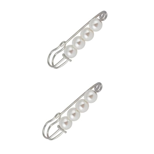 BESPORTBLE 2 Stück Große Perlenbrosche Schalbrosche Eleganter Anstecknadel Schmuck Zubehör für Hochzeit Braut Abendschale und Alltag in Weiß von BESPORTBLE