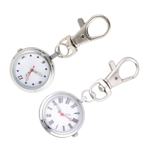 BESPORTBLE 2stücke Vintage-taschenuhr Für Männer Und Frauen Hängende Uhr Mit Schlüsselbund Kleine Dekorative Uhr Für Krankenschwestern Praktische Und Taschenuhr Für Täglichen Gebrauch von BESPORTBLE