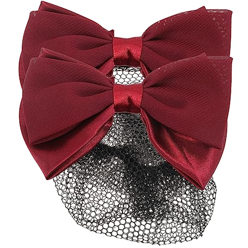BESPORTBLE 2stücke Haarnetze Für Damen Mit Schleifen-dekor Haarknoten-abdeckung Und Netz Haaraccessoires Für Frauen von BESPORTBLE