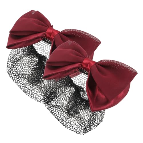 BESPORTBLE 2stücke Haarnetze Für Damen Haarknoten-abdeckung Mit Schleifen-dekor Haar-accessoires Für Frauen Haarschmuck Für Stilvolle Looks Praktisches Zubehör Für Frisuren von BESPORTBLE