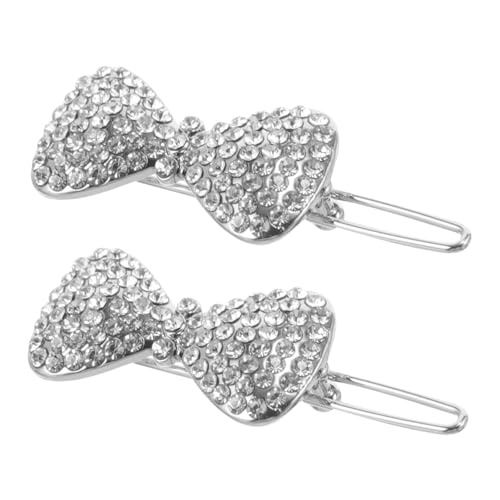 BESPORTBLE 2stücke Haarspange Mit Schleife Und Glitzer Für Frauen Formstabile Legierung Sicheres Clip-design Elegantes Haarzubehör Für Verschiedene Anlässe von BESPORTBLE