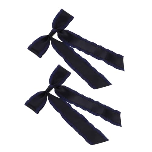 BESPORTBLE 2stücke Schleifenklammern Dunkelblau Für Mädchen Haarschmuck Mit Schleife Für Damen Haarklammern Mit Schleifen Accessoires Für Crazy Hair Day Haarspangen Für Teenager von BESPORTBLE