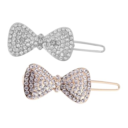 BESPORTBLE 2 Stück Haarnadel Schuhclips Aus Kristall Schuhanhänger Mit Perlenschleife Schleifenspangen Damen Strass-haarspange Haarschleifen Aus Strass Bogenknoten Perlenclips Zinklegierung von BESPORTBLE
