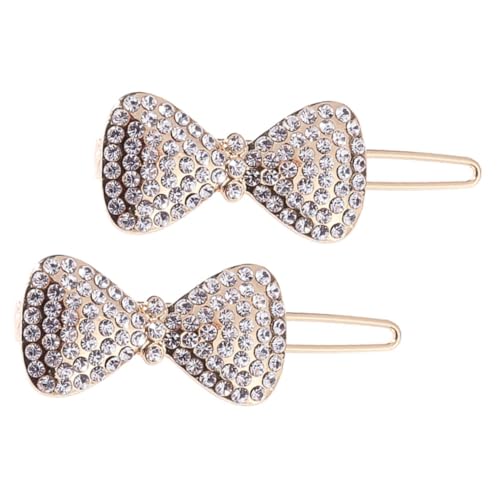 BESPORTBLE 2stücke Haarnadel Mit Schleife Aus Legierung Glitzernd Dekorativ Für Damen Und Teenager Sicher Und Angenehm Vielseitig Für Verschiedene Anlässe von BESPORTBLE