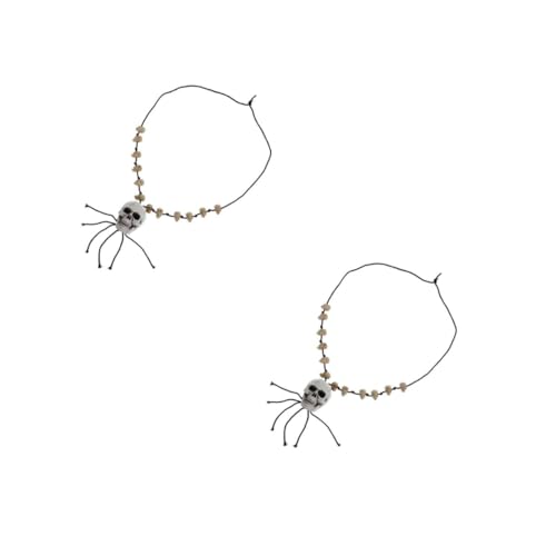 BESPORTBLE 2 Stück Halloween Schädel Anhänger Halskette Resin Gruseliges Skelett Schmuckstück Vintage Look für Halloween Party Einzigartiges Design Perfektes Accessoire für Karneval und von BESPORTBLE