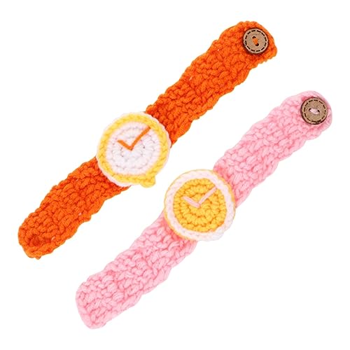 BESPORTBLE 2 Stück Handgefertigte Armbanduhren Lustige Cartoon Spieluhren aus Weichem Garn Buntes Design für Schüler und Bequemes Langlebiges Material für Party und Alltag von BESPORTBLE