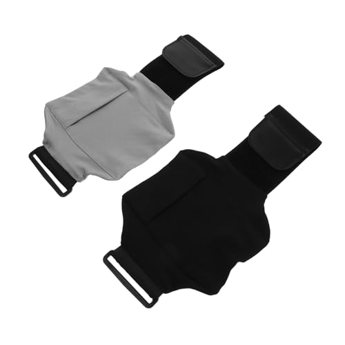 BESPORTBLE 2 Stück Verstellbare Handy Bein Taschen Rutschfester Smartphone Armband Halter Elastische Waden Telefonhalter Für Laufen Radfahren Und Reisen Für Damen Und Herren (schwarz Grau) von BESPORTBLE