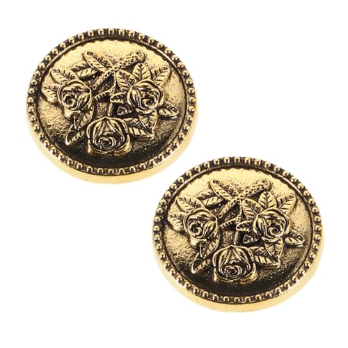 BESPORTBLE 2 Stück Hemdmanschaumdeckung Knopfzubehör für Manschettenknöpfe Knopf Schmuck für Männer Knopfabdeckungen für formelle Verschleiß Hemdknopf Schmuck Legierung Golden von BESPORTBLE