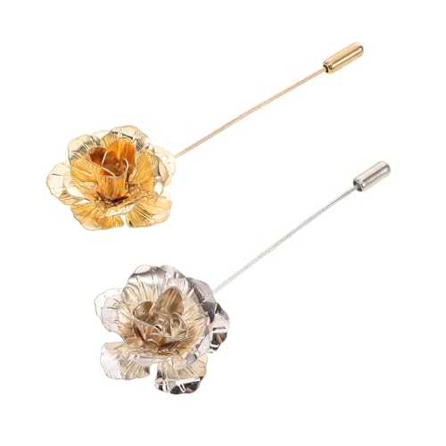 BESPORTBLE 2stücke Herren Blumen Anstecknadeln Retro Broschenrevers Für Anzug Kragenabzeichen Blumenanstecknadeln Mit Hochzeitsblumen Für Smoking Und Formale Anlässe von BESPORTBLE
