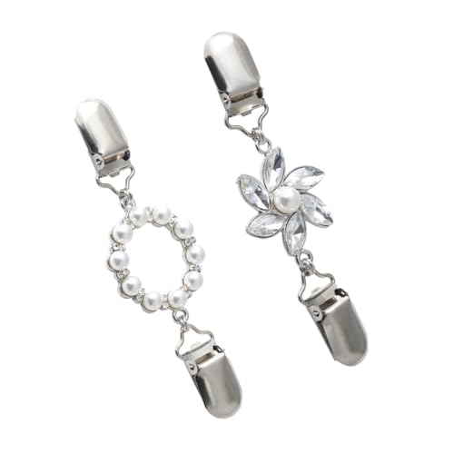 BESPORTBLE 2 Stück Hochwertige Damen Pullover Clips mit Perlen Vintage Strickjacken Klammern aus Zinklegierung Schal und Kleidungsbefestiger Teiliges für Kleidungssicherung von BESPORTBLE