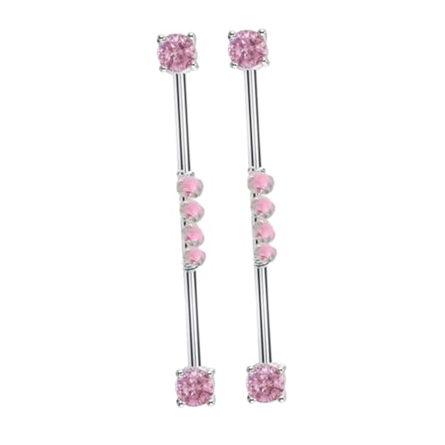 BESPORTBLE 2 Stück Industrial Barbell Ohrringe Titanstahl mit Cz Perlen Helix Piercing Schmuck für Damen und Herren Maritimer Look Langlebig und Komfortabel von BESPORTBLE