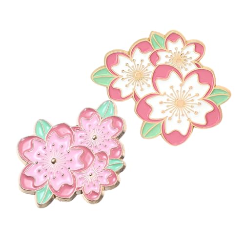 BESPORTBLE 2 Stück Japanische Kirschblüten Brosche Blütenförmige Anstecknadeln für Damen Sicherer Halt Modische Lapel Pins für Kleidung Rucksäcke Jacken Schals Dekoration von BESPORTBLE