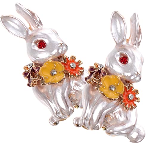 BESPORTBLE 2 Stück Kaninchen Brosche Metall Anstecknadel Cartoon Stil für Kleidung Strickjacke und Rucksack Modisches Zubehör für Damen und Langlebig und Praktisch von BESPORTBLE