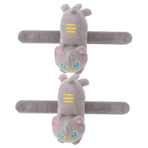 BESPORTBLE 2 Stück Katzen Slap Armbänder Plüsch Cartoon Tier Handgelenk Süße Katzenmuster für Geburtstagsfeiern Halloween und Mehr von BESPORTBLE