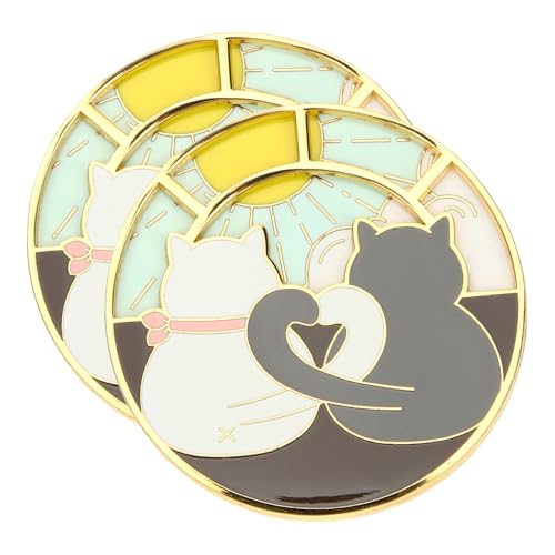 BESPORTBLE 2 Stück Katzenbrosche Damen Anstecknadel Kreativ Drehbar Cartoon Weiß Tier Schmuck für Mantel Schal Tasche von BESPORTBLE