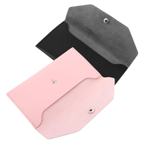 BESPORTBLE 2 Stück Kleine Geldbörse Damen PU Material Robust mit Druckknopf Verschluss Kompakt Portabel für Karten und Kleingeld für Einkaufen und Pendeln in Schwarz von BESPORTBLE