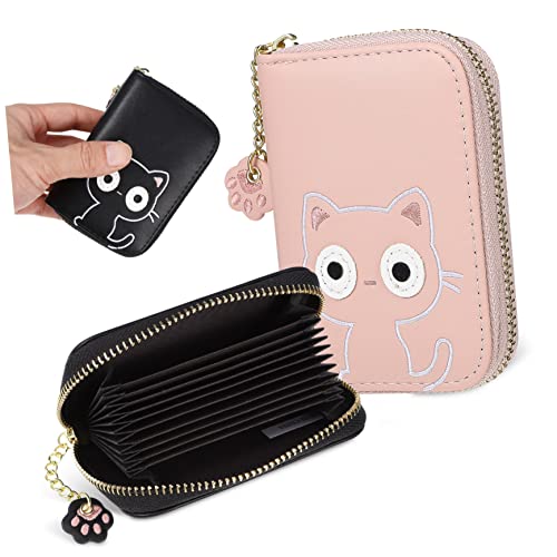 BESPORTBLE 2 Stück Kleine Katzen Geldbörse Süße Reißverschluss Münztaschen für Damen Kartenetui für Reisen Hochwertiges PU Geld Karten Kleingeld von BESPORTBLE