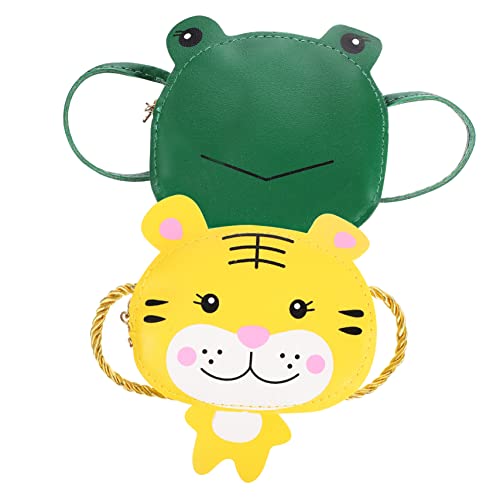 BESPORTBLE 2stücke Junge Mädchen Cartoon Umhängetaschen Design Form Eines Frosches Und Eines Tigers Für Mädchen Pu Reißverschluss Für Ausflüge Und Kleine Gegenstände von BESPORTBLE
