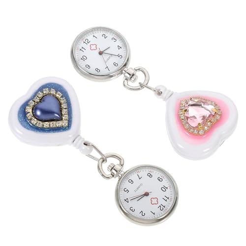 BESPORTBLE 2 Stück Krankenschwester Taschenuhr Alloy Uhr für Pflegekräfte Einziehbare Fob Uhr für Praktisch für Damen Herren von BESPORTBLE