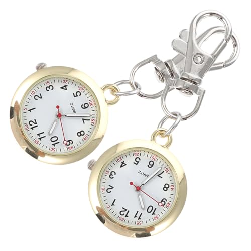 BESPORTBLE 2 Stück Krankenschwester Uhr Big Pocket Watch Requisite Uhr Anhänger Steampunk-Uhren Für Herren Anhängeruhren Für Damen Pflege Taschenuhr Schnallenmaterial: Edelstahl Golden von BESPORTBLE