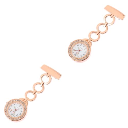 BESPORTBLE 2 Stück Kreative Rechteckige Schwesternuhr mit Clip und Strass Taschenuhr für Pflegefachkräfte Medizinstudenten und Krankenschwestern Langlebig Leicht und Präzise Geschenkidee von BESPORTBLE