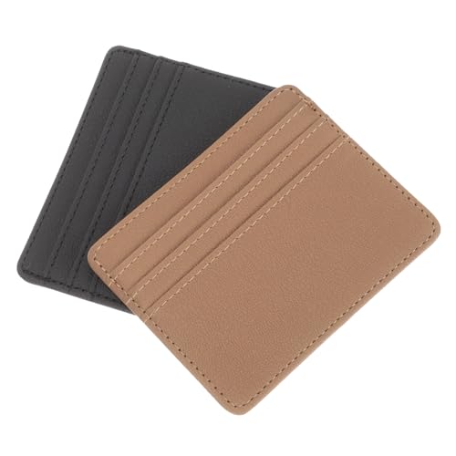 BESPORTBLE 2 Stück Kreditkartenhüllen aus langlebigem PU Material Anti Demagnetisierung Schutz Vielseitige Kartenhüllen für Bankkarten Ausweise Geeignet für Büro Lehrer Mitarbeiter Schwarz von BESPORTBLE