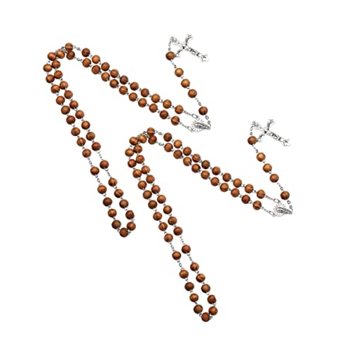 BESPORTBLE 2 Stück Kreuz Halskette weichnachtsgeschke christlicher Armreif lange Kette kreuzen Rosenkranz Armband christliches Armband christliche lange kette Perlenkette Holzperlen BESPORTBLE 2 Stück Kreuz Halskette weichnachtsgeschke christlicher Armreif lange Kette kreuzen Rosenkranz Armband christliches Armband christliche lange kette Perlenkette Holzperlen von BESPORTBLE