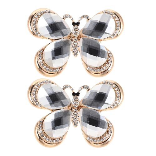 BESPORTBLE 2 Stück Kristall-Schmetterlingsbrosche – Strass-Schmetterlingsnadel – Corsagen in Insektenform – Tier-Anstecknadeln, Abzeichen, Kleid-Dekoration für Hochzeit, Braut, Frauen von BESPORTBLE