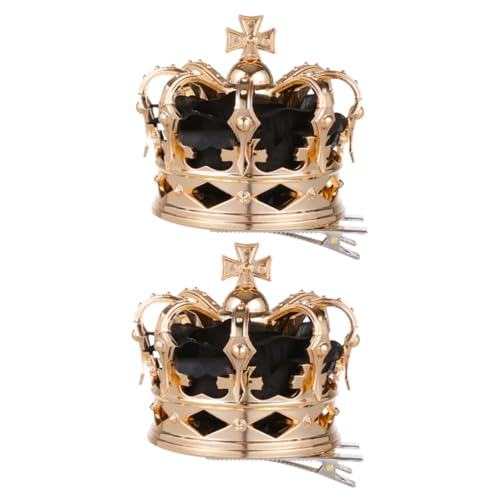 BESPORTBLE 2stücke Königliche Mittelalterliche Krone Mädchen Haarspange Krone Mädchen Haarnadel Haaraccessoires Kopfschmuck Für Geburtstag Festival Party Tanz Hochzeit Frisuren Zubehör von BESPORTBLE