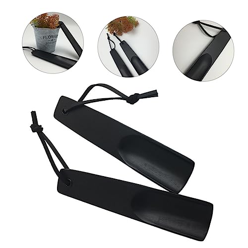 BESPORTBLE 2 Stück Kurz Holz Schuhlöffel Tragbar Schuhanzieher für Senioren Damen Herren mit Kurzem Griff und Lederschlaufe Langlebig Vielseitig für Alltag und Reise Geeignet von BESPORTBLE