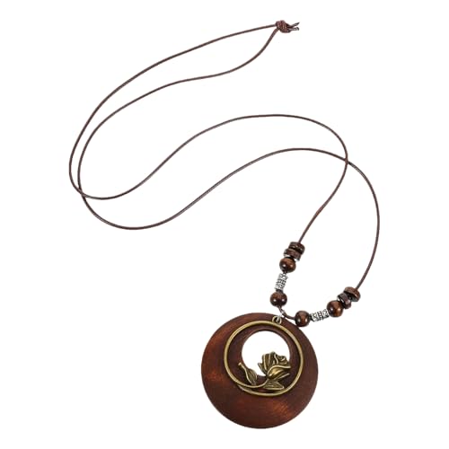 BESPORTBLE 2 Stück Lange Halskette Mit Rosenanhänger Vintage Boho Pulloverkette Für Damen Leichte Und Angenehme Trageweise Hohles Rosendesign Für Eleganten Look Für Sommer Und Strandmode von BESPORTBLE
