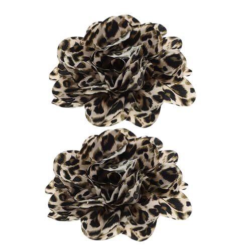 BESPORTBLE 2 Stück Leopard Satinstoff Blumenbrosche Extra Große Anstecknadeln Modische Party Anzug Kleidung Accessoires Hochzeit Ball Festlicher Schmuck von BESPORTBLE