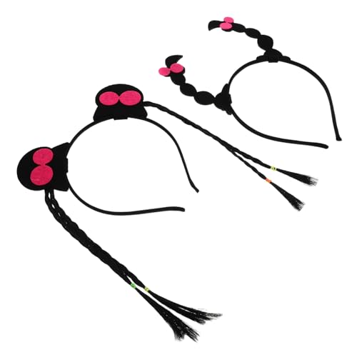 BESPORTBLE 2stücke Geflochtenes Stirnband Aus Filz Verstellbare -stirnbänder Geflochtene Haarbänder Für Frauen Und Männer Faux-haarverlängerungen Für Partys Und Hochzeiten von BESPORTBLE