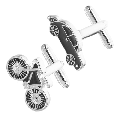 BESPORTBLE 2 Stück Manschettenknöpfe Herren Auto Fahrrad Design Schwarz Basis Vintage Stil Business Hochzeit Formelle Anlässe Modisches Hemdzubehör von BESPORTBLE