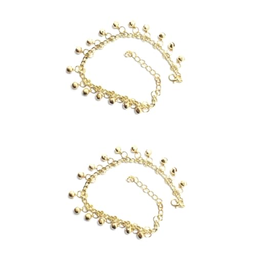 BESPORTBLE 2 Stück Mehrlagiges Damen Fußkettchen mit Glocken Verstellbar Modisches Knöchelband für Sommer Boho Stil Dekoratives Fußschmuckzubehör und Auffällig von BESPORTBLE