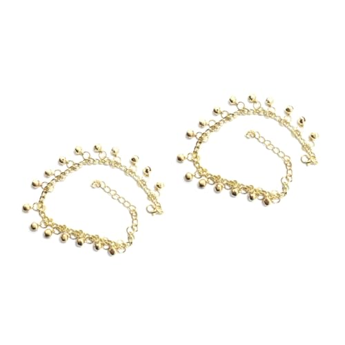 BESPORTBLE 2 Stück Mehrlagiges Fußkettchen mit Glocken Verstellbare Damen Fußkette Modisches Fußschmuck Accessoire für Party und Alltag Komfortabel und Sicher Goldfarben von BESPORTBLE