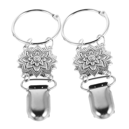 BESPORTBLE 2 Stück Mehrzweck-reisehutclip Unelastischer Hutclip Aus Stoff Kleidung Hut Federschnalle Hutklammer Bunt Geldbörsenzubehör Für Mädchen Fäudiggliche Clips Hutclips Silver Legierung von BESPORTBLE