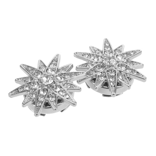 BESPORTBLE 2 Stück Metall Knopfüberzüge mit Strassbesatz Knopfdekoration für Damenjacken und Hemden Langlebige Hexagramm Button Caps Passend DIY Modische Veredelung von BESPORTBLE