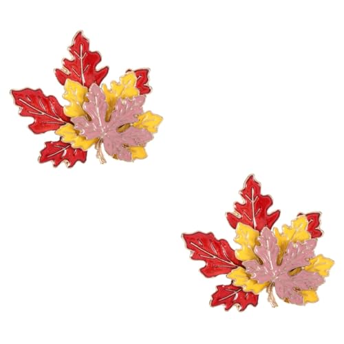 BESPORTBLE 2 Stück Metallbrosche Ahornblatt Mehrschichtig Elegant Damen Anstecknadel für Kleidung Taschen Schals Hüte Modisches Schmuckaccessoire für Herbst Thanksgiving Party von BESPORTBLE