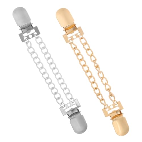 BESPORTBLE 2 Stück Metallkette Strickjacken Clips Damen Cardigan Broschen Pullover Clips zur Dekoration und Fixierung von Kleidern und Schals Leichte Langlebige Frauen von BESPORTBLE