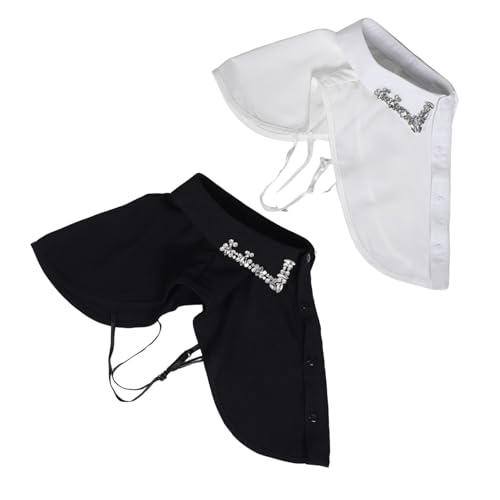 BESPORTBLE 2stücke Strass-halbhemd Abnehmbarer Damen-kragen Gefälschter Kragen Mit Strass-details Für Outfits Leicht Anzulegen Und Vielseitig Einsetzbar von BESPORTBLE