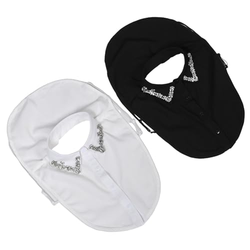 BESPORTBLE 2stücke Strass Kragen Dickey Für Damen Abnehmbar Hemdkragen Mit Funkelnden Für Bluse Und Hemd von BESPORTBLE