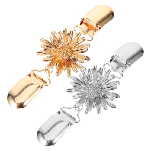 BESPORTBLE 2 Stück Multifunktionaler Pullover Clips mit Blumen Design Vintage Cardigan Klammern zur Taillenbetonung Eleganter Strickjacken Verschluss für Damen Vielseitiger Schal Clip für von BESPORTBLE